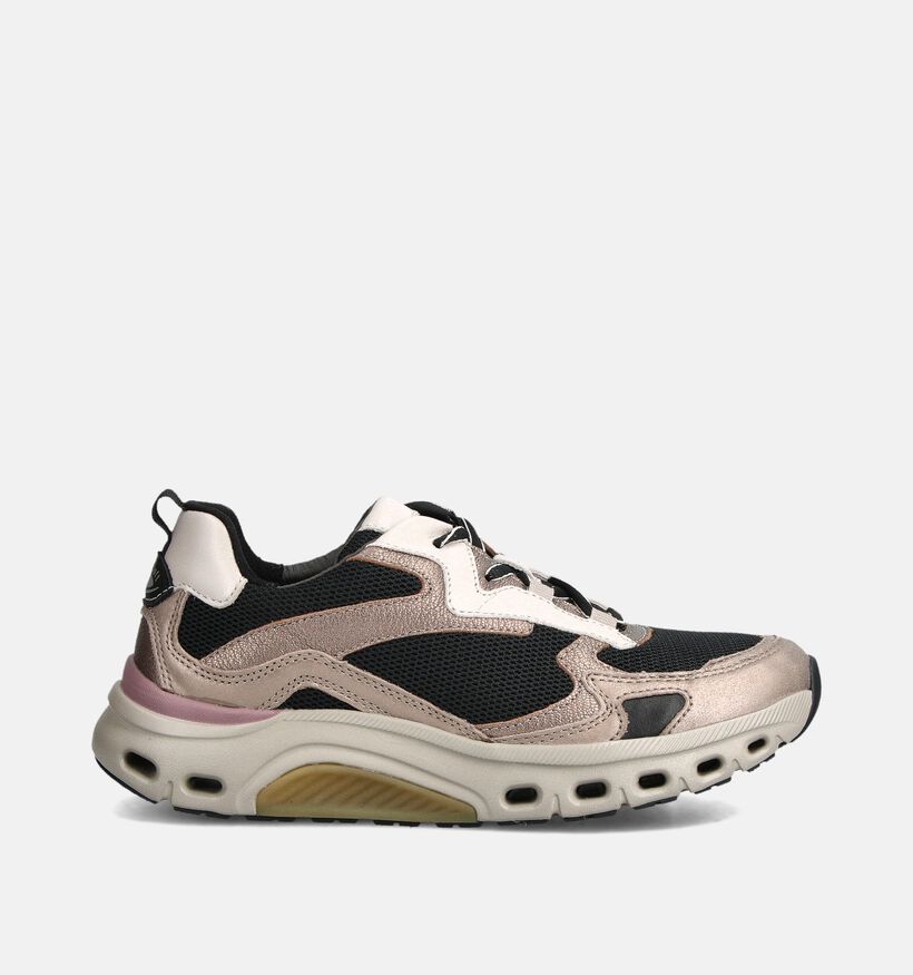 Gabor Rollingsoft Beige/Zwarte Sneakers voor dames (361601) - geschikt voor steunzolen