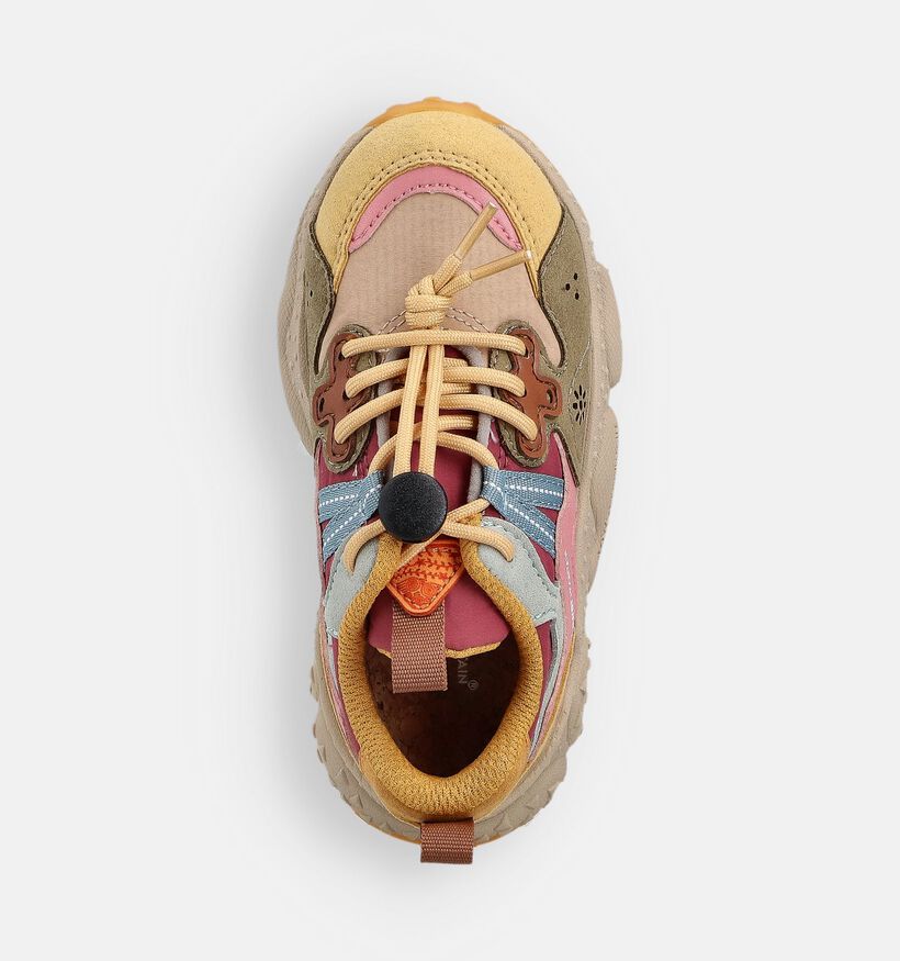Naturino x Flower Mountain Yamano 3  Baskets basses en Marron pour filles (364156) - pour semelles orthopédiques