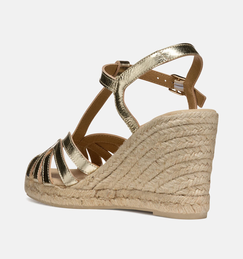 Geox Gelsa Gouden Sandalen met sleehak voor dames (353791)