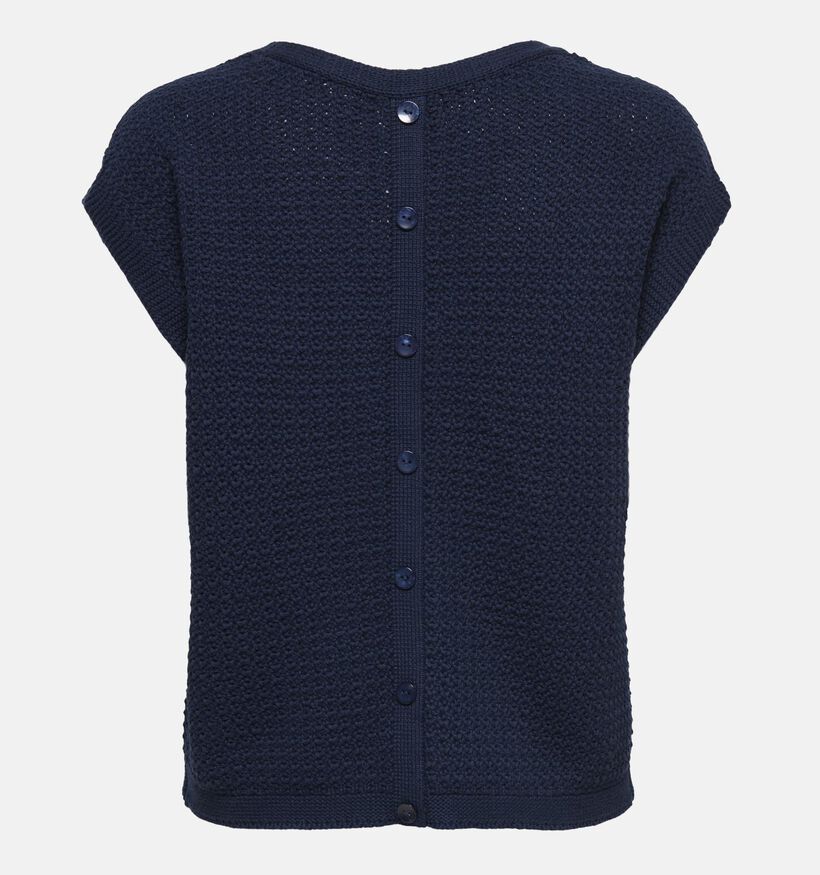 JDY Martha Button Back Donkerblauwe Mouwloze Trui voor dames (370045)