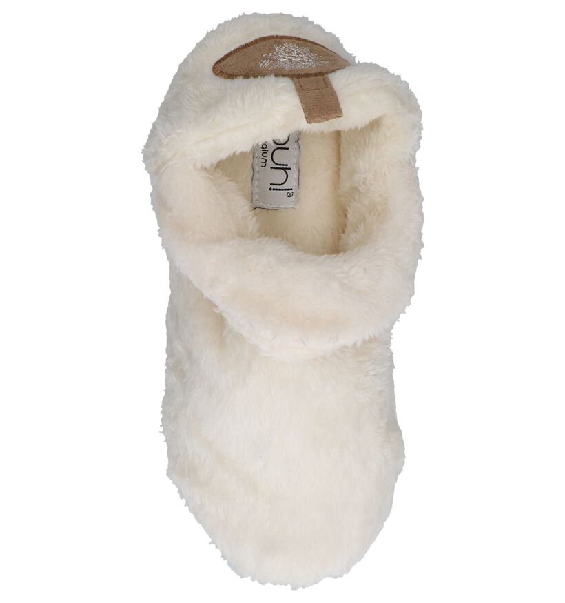 Youh! Pantoufles fermées en Écru en faux fur (234588)