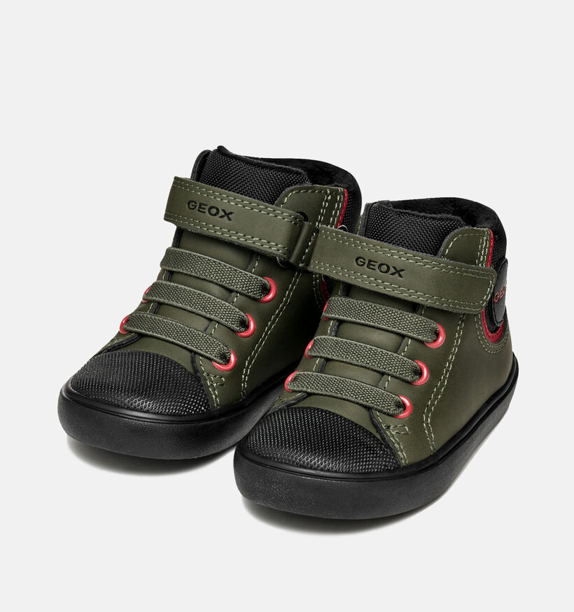 Geox Gisli Chaussures hautes en Vert/Noir pour garçons (361917) - pour semelles orthopédiques