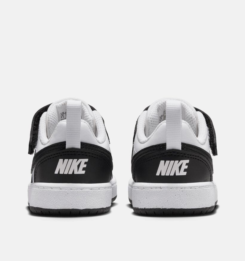 Nike Court Borough Low Baskets en Noir/Blanc pour filles, gar&ccedil;ons (381049)