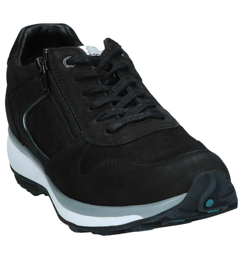 Donkerblauwe Veterschoenen Xsensible Stretchwalker Jersey GX in nubuck (253671)