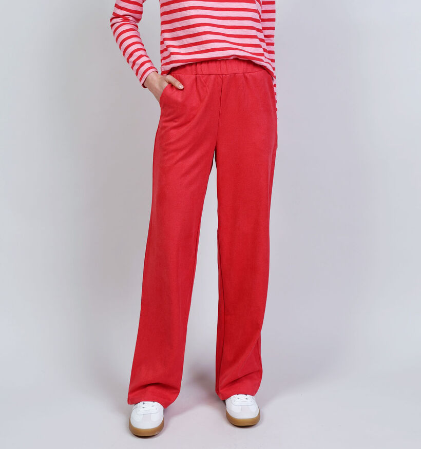Vila Pantalon classique en Rouge pour femmes (374843)