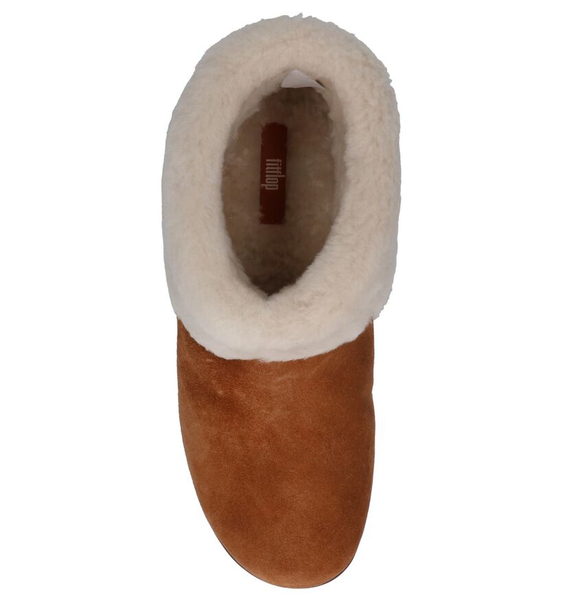 FitFlop Sarah Shearling Pantoufles en Cognac en daim (256046)
