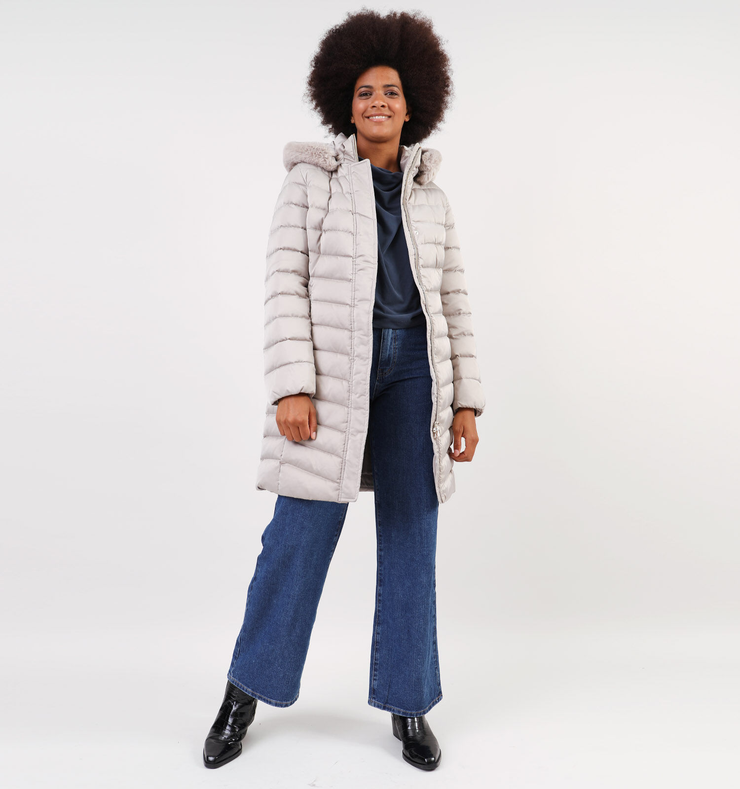Geox Doudoune longue en Gris Femmes Manteaux en ligne sur TORFS.BE