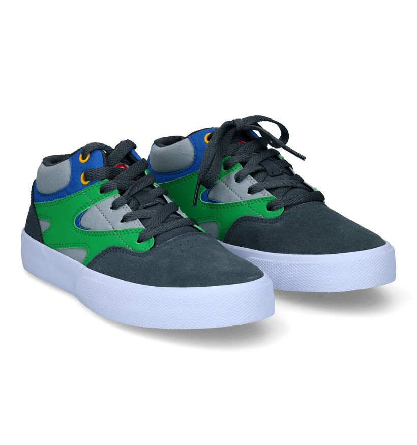 DC Shoes Kalis Mid Vulc Baskets en Gris pour garçons (313145) - pour semelles orthopédiques