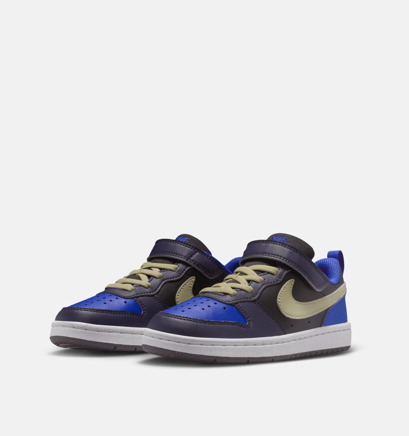 Nike Court Borough Blauwe/Zwarte Sneakers voor jongens (364607) - geschikt voor steunzolen