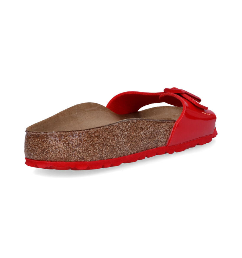 Birkenstock Madrid Rode Slippers in kunstleer (322644)