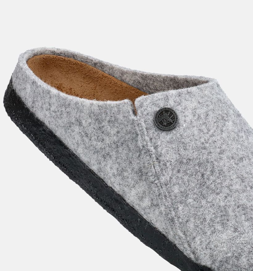 Birkenstock Zermatt Felt Pantoufles en Gris pour femmes (376069)