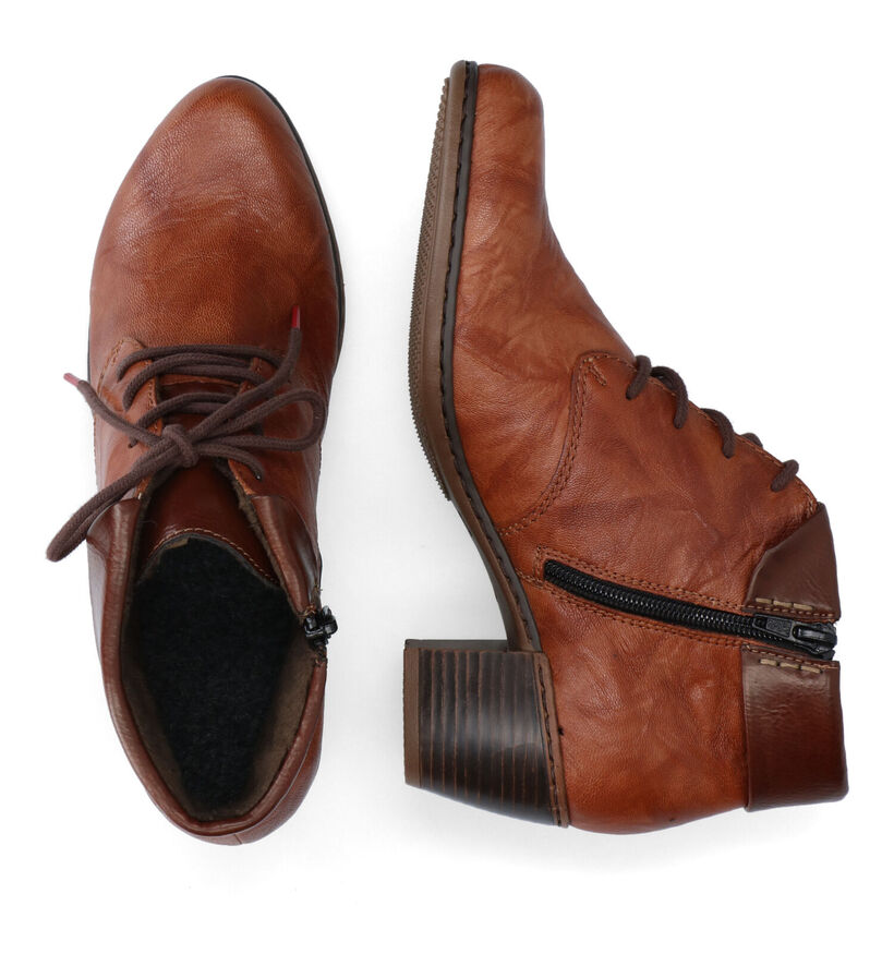 Rieker Bottines à lacets en Cognac pour femmes (344405)
