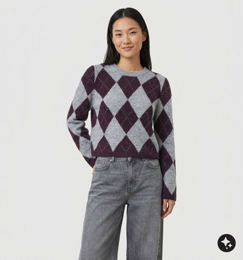 comma Pull en Gris pour femmes (381683)