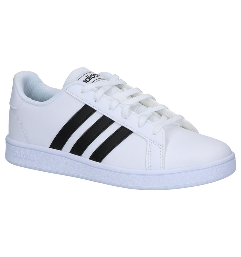 adidas Grand Court K Baskets en Blanc pour garçons (307966) - pour semelles orthopédiques