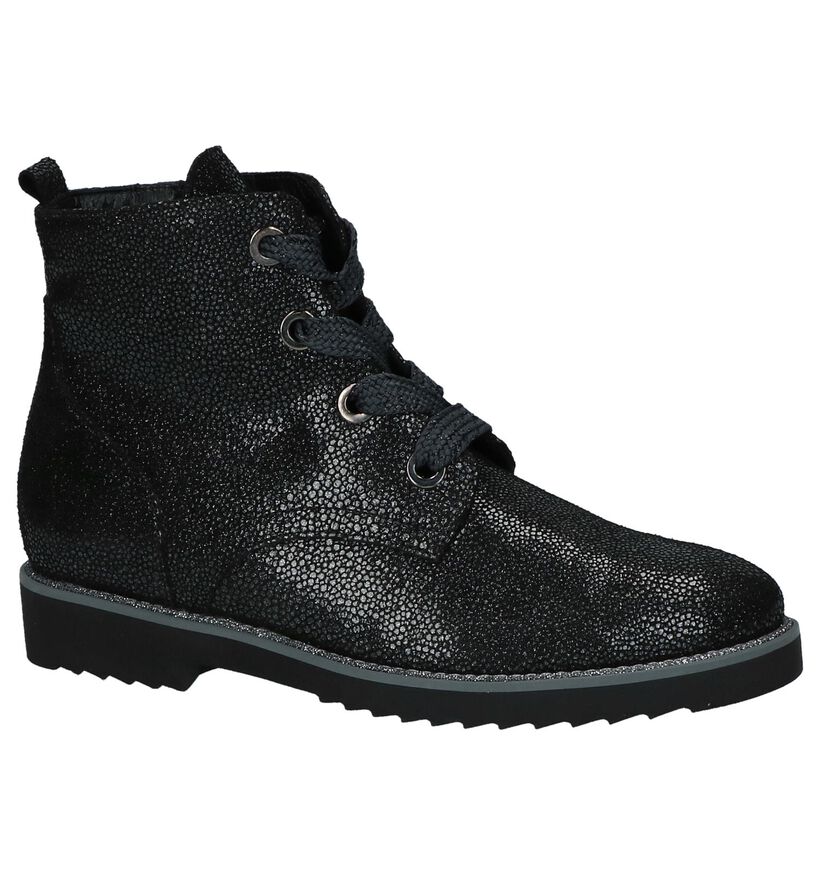 Zwarte Boots met Glitters Softwaves in daim (233076)