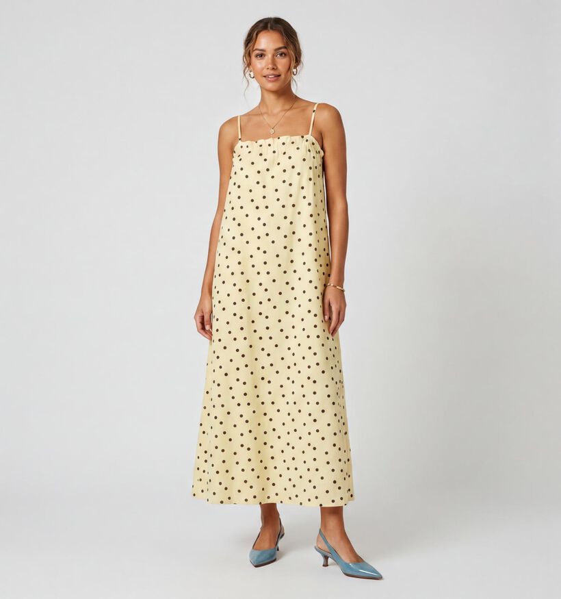 Pieces Parker Gele Midi-Jurk met Stippen voor dames (374927)