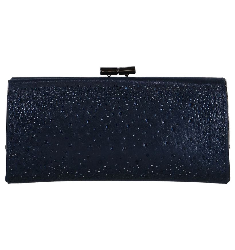 Donkerblauwe Clutch Lotus Chandra in stof (244401)