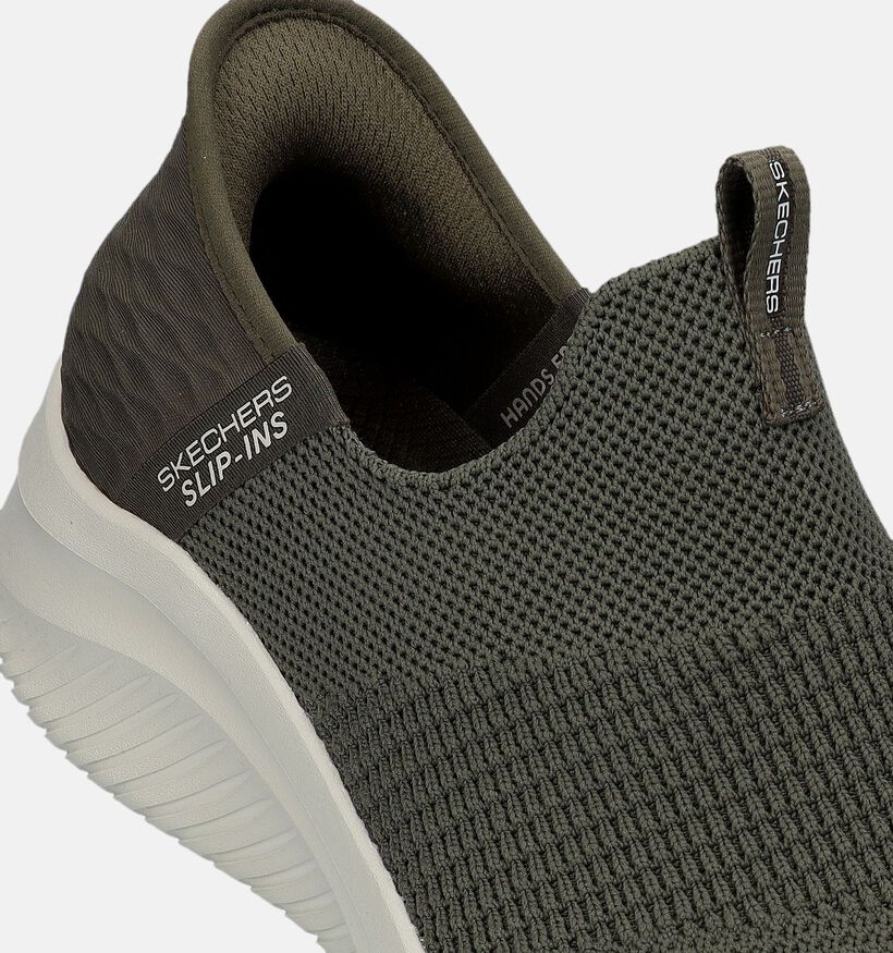 Skechers Slip-ins Ultra Flex 3.0 Cozy Kaki Slip-on Sneakers voor dames (334215)
