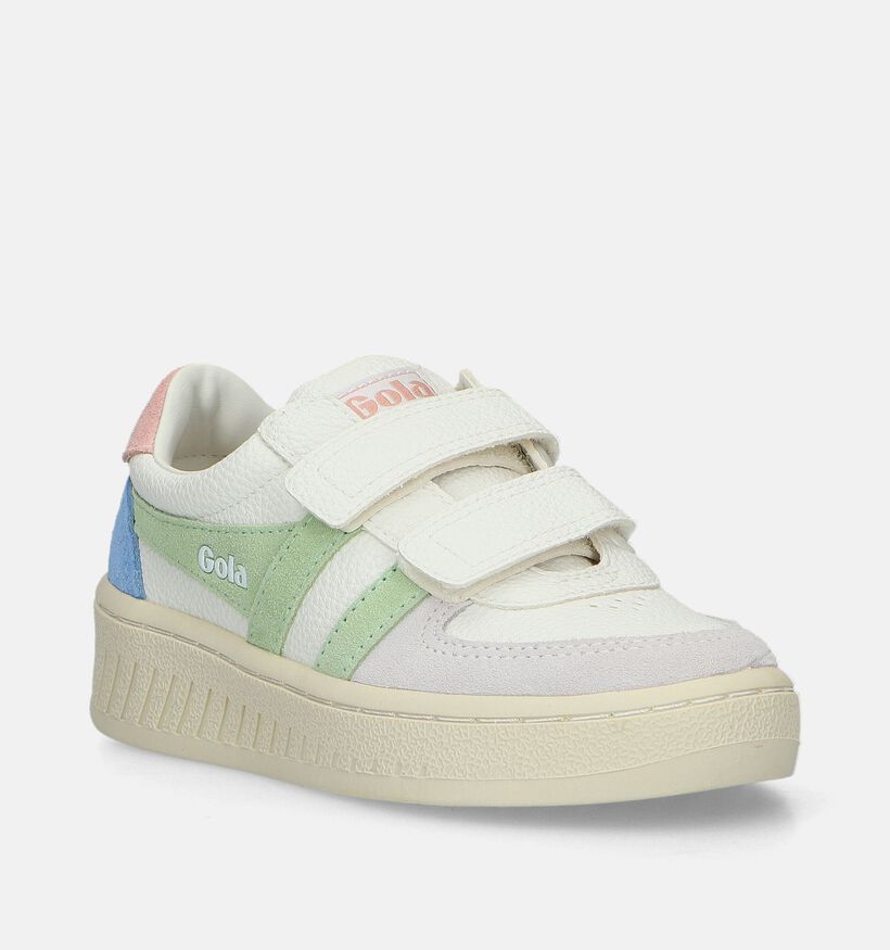 Gola Grandslam Trident Strap Witte Sneakers voor meisjes (335714) - geschikt voor steunzolen