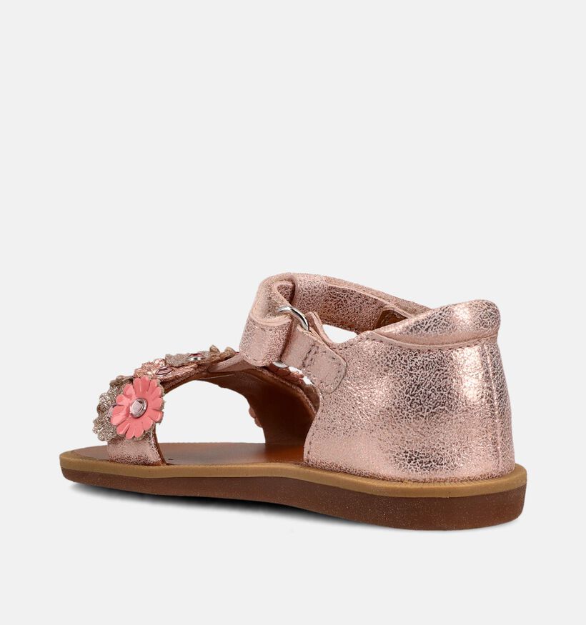 Pom d'Api Poppy Strass Flowers Sandales en Rose pour filles (370313)