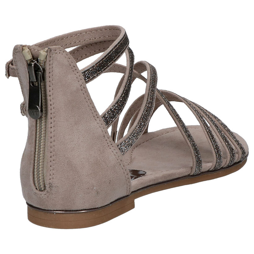 Marco Tozzi Taupe Sandalen in stof (270671)