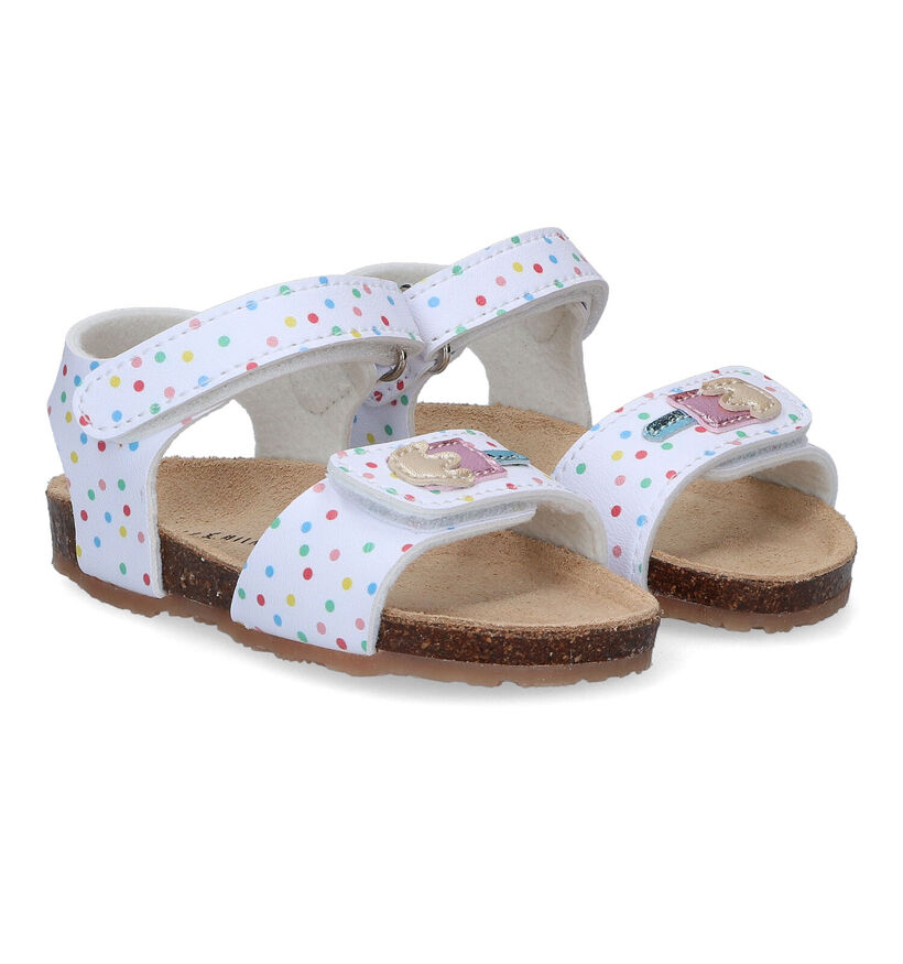 Milo & Mila Sandales en Blanc en simili cuir (309016)