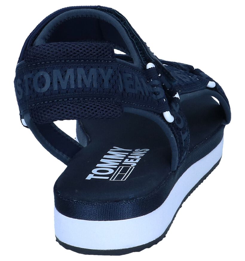 Tommy Jeans Sandales plates en Noir en textile (241768)