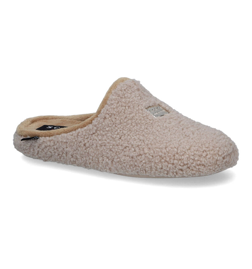 Scapa Pantoufles ouvertes en Beige en textile (317049)