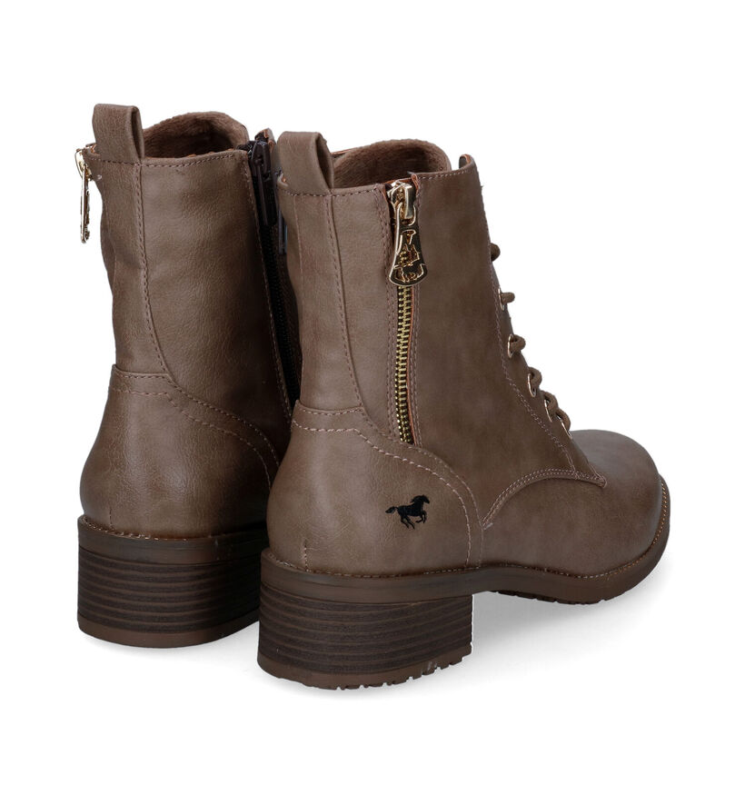 Mustang Boots à lacets en Taupe pour femmes (316062)