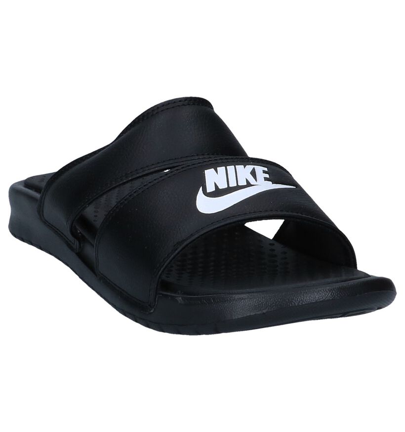 Zwarte Slippers Nike Benassi Duo in kunstleer (238310)