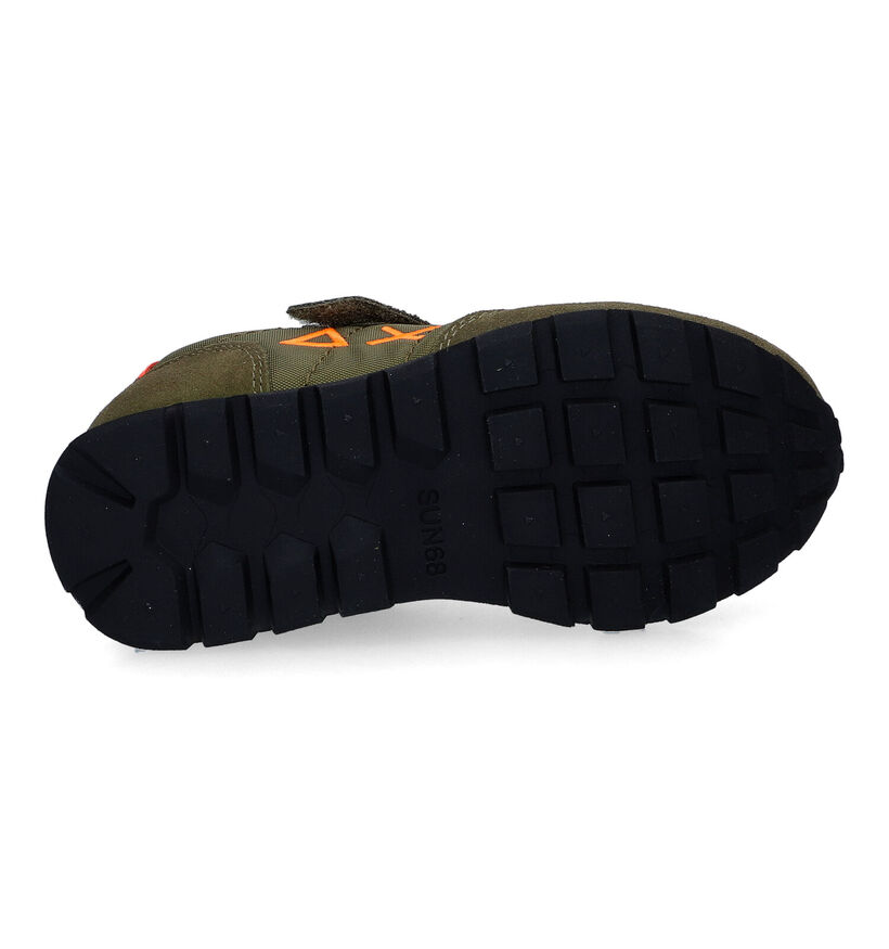 Sun 68 Baskets basses en Vert kaki en nubuck (306563)