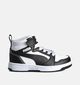 Puma Rebound V6 Mid Witte/Zwarte Sneakers voor jongens, meisjes (359215) - geschikt voor steunzolen