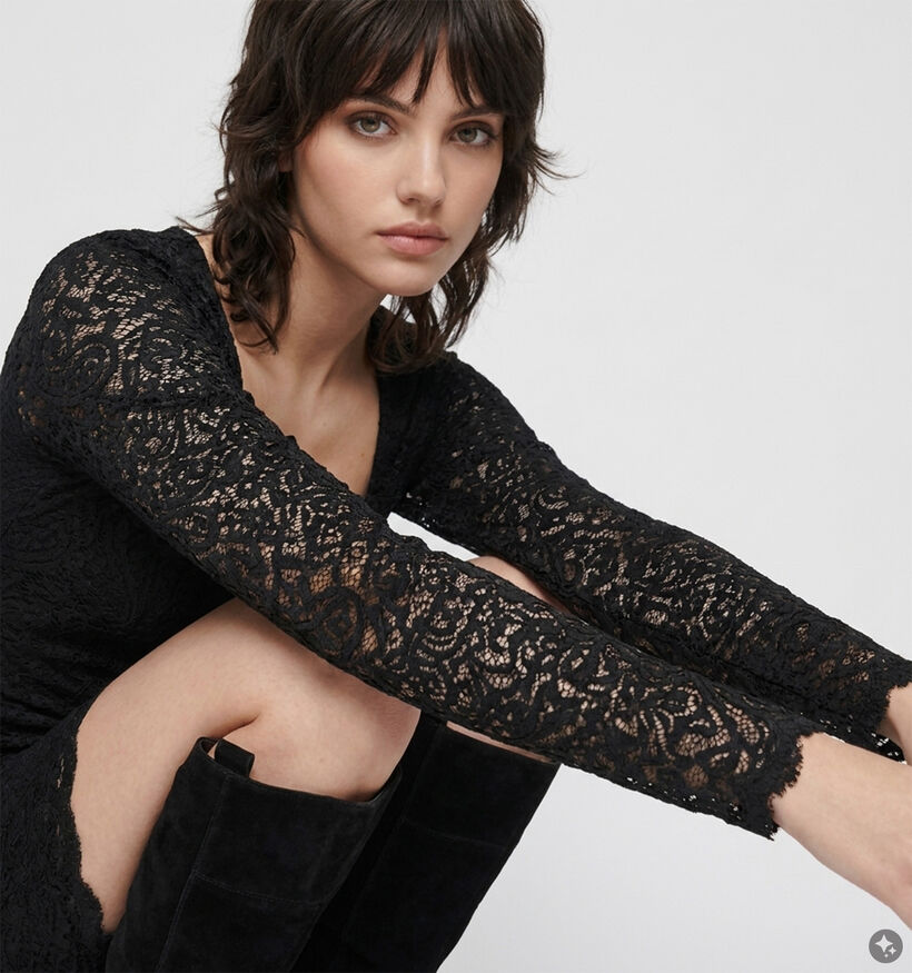 Guess Zwarte Korte Jurk met Kant voor dames (381033)