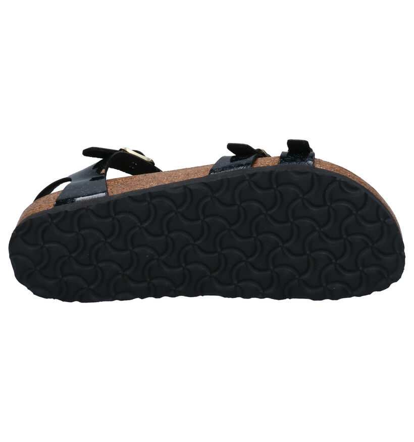 Birkenstock Sandales plates en Noir en synthétique (242505)