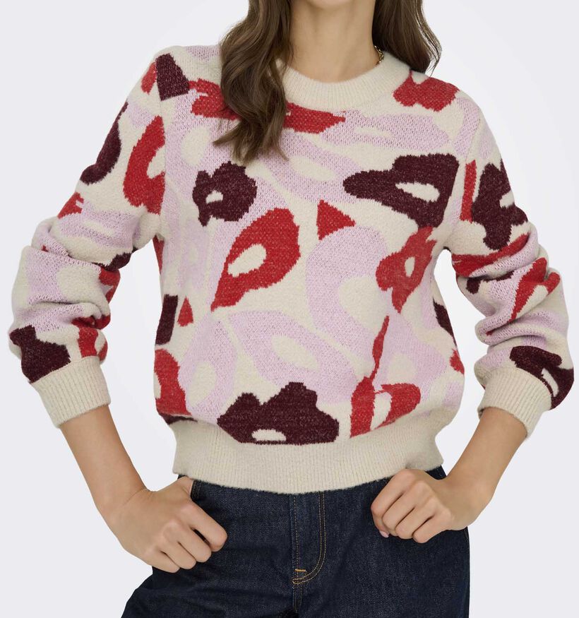 JDY Lorraine Flower Roze Trui voor dames (359857)