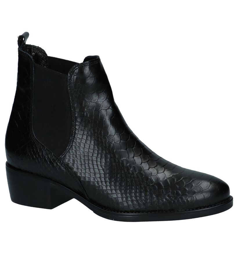 Scapa Zwarte Chelsea Boots met Slangenprint in leer (234026)