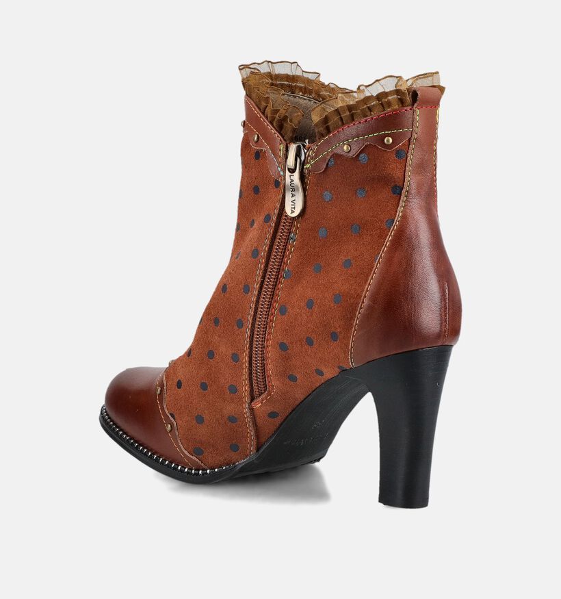 Laura Vita Alcbaneo 160 Bottines &agrave; talons en Cognac pour femmes (381115)