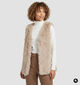 Laurent David Zaragoza Gilet Faux-Fur en Beige pour femmes (382017)