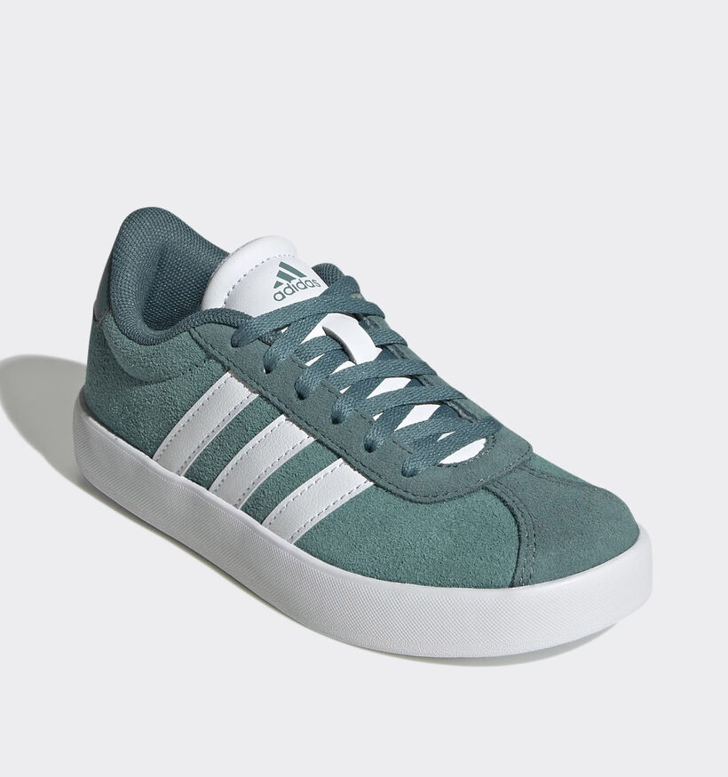 adidas VL Court 3.0 Baskets en Vert pour filles, gar&ccedil;ons (365439) - pour semelles orthop&eacute;diques