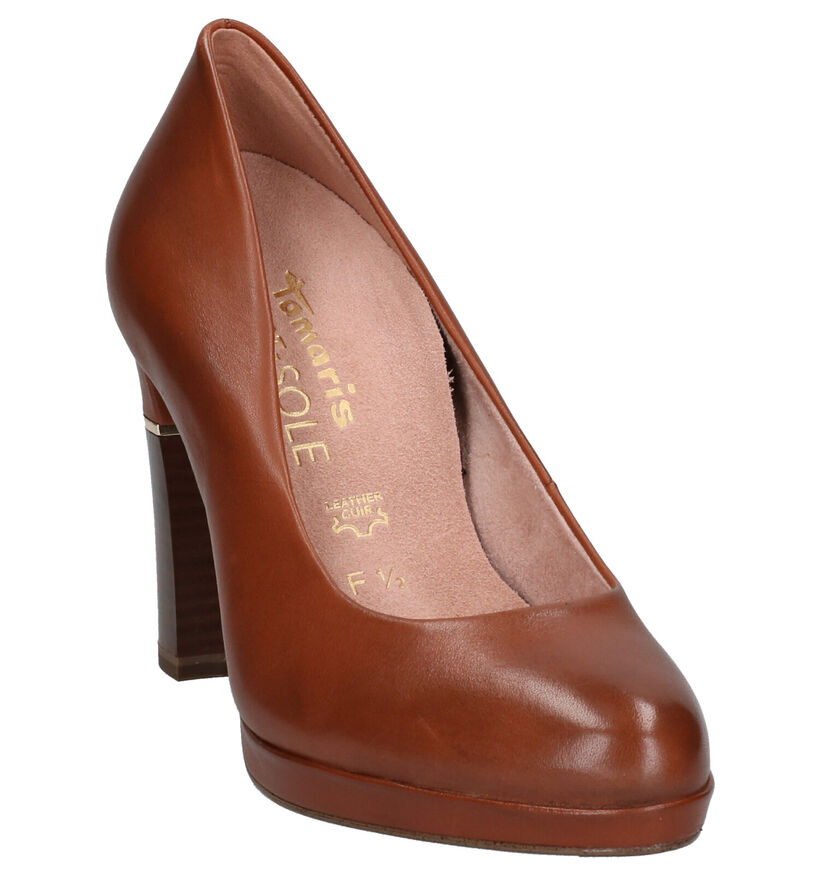 Tamaris Heart & Sole Cognac Pumps in leer (257112)