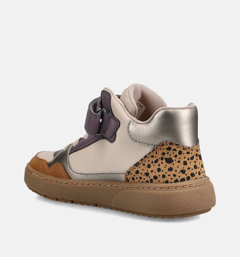 Geox Jr Theleven Baskets montantes en Beige pour filles (376275) - pour semelles orthop&eacute;diques