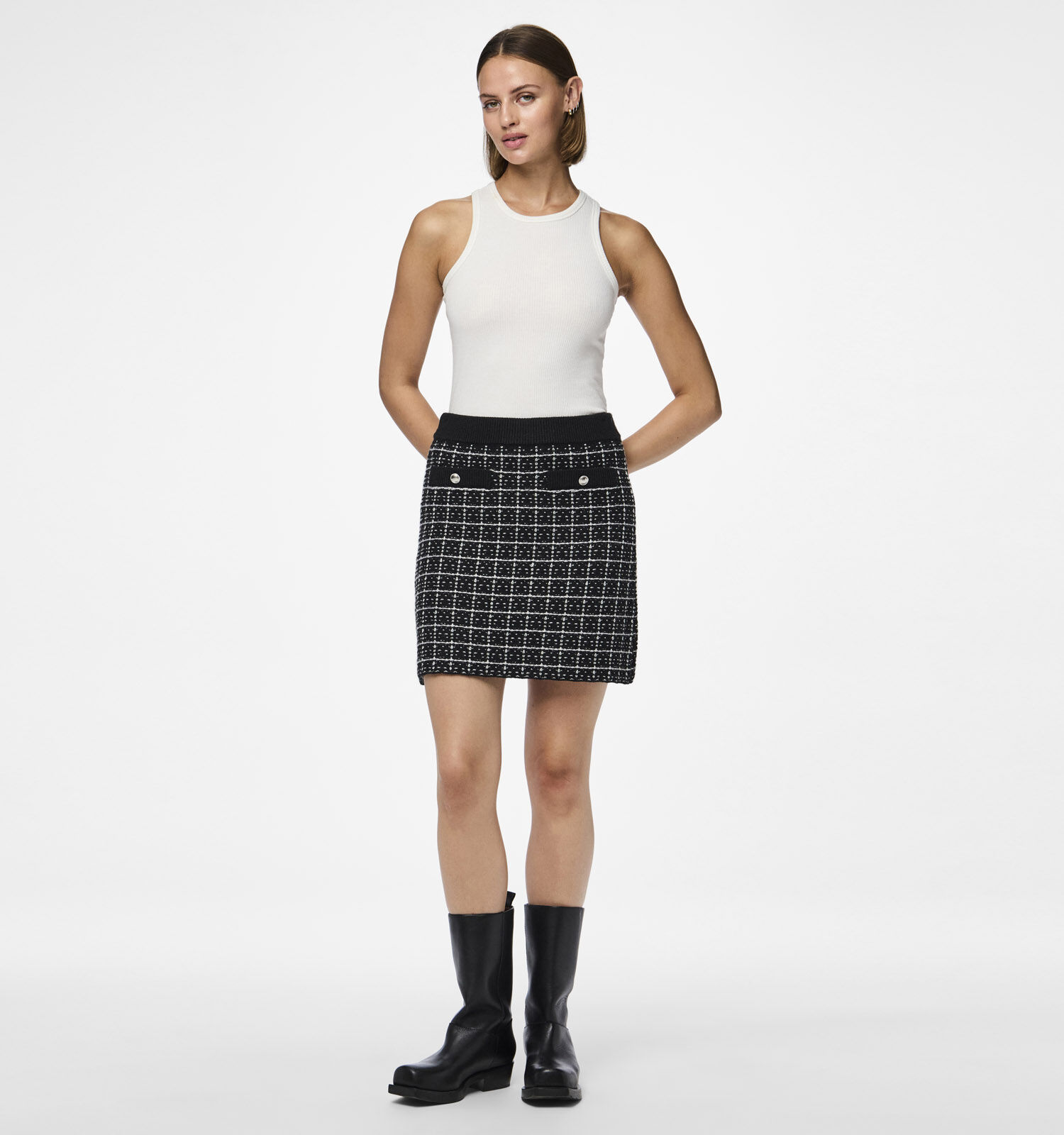 Pieces Nilja Zwarte Korte rok Dames Rokken Online op TORFS.BE