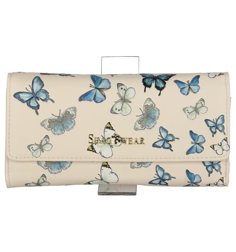 Lichtbeige Clutch Tasje Shagwear Butterflies in kunstleer (232857)