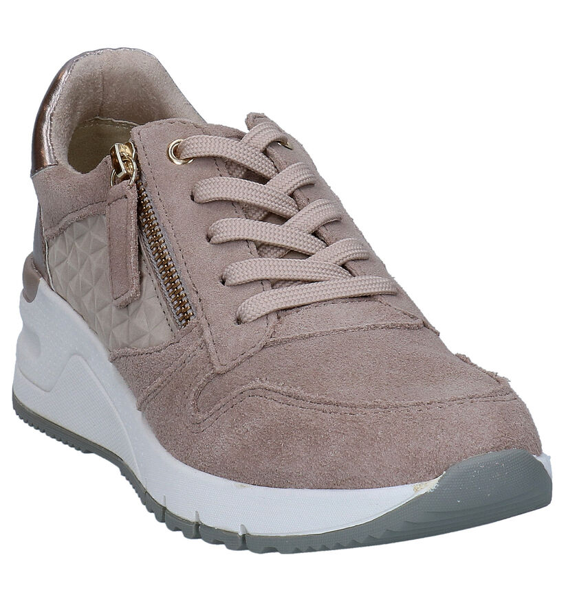 Tamaris Taupe Veterschoenen in nubuck (286295)