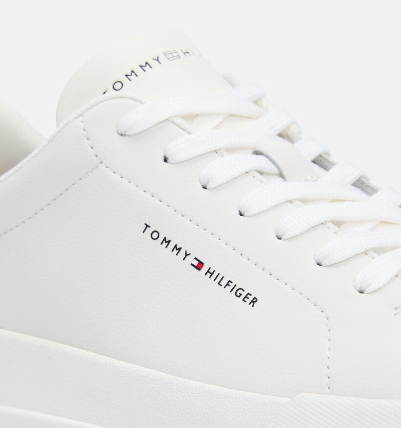 Tommy Hilfiger Court Leather Chaussures &agrave; lacets en Blanc pour hommes (368604) - pour semelles orthop&eacute;diques