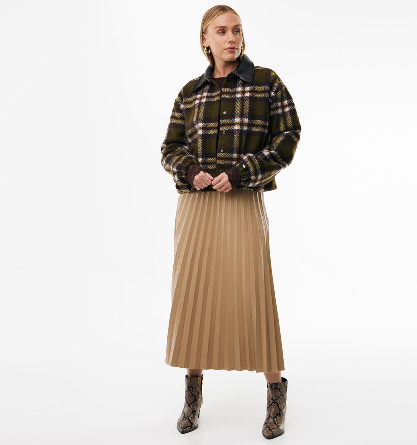 Mexx Check Overshirt Donkergroene Geruite Jas voor dames (380216)