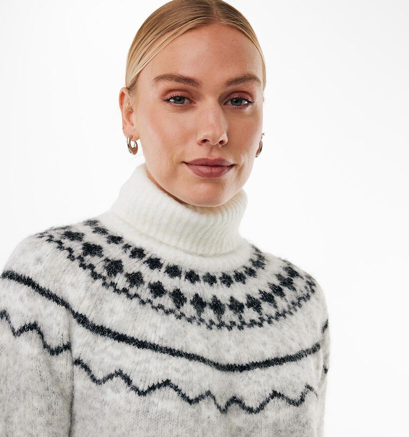 Mexx Nordic Jacquard Grijze Coltrui voor dames (380724)