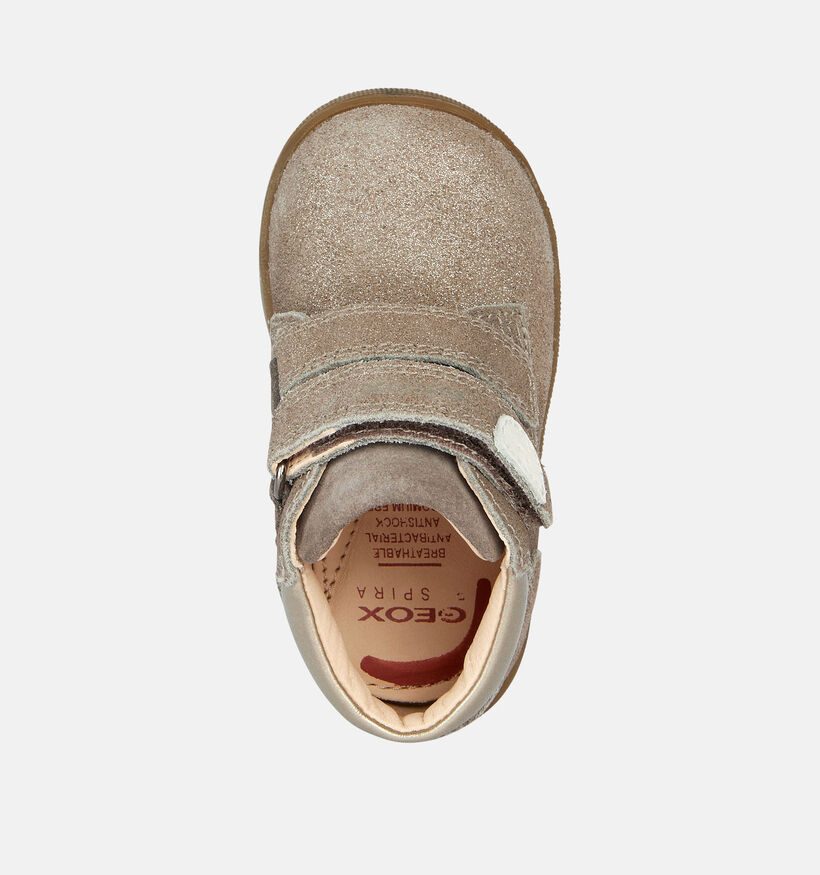 Geox Macchia Shiny Gouden Velcroschoenen voor meisjes (361903) - geschikt voor steunzolen