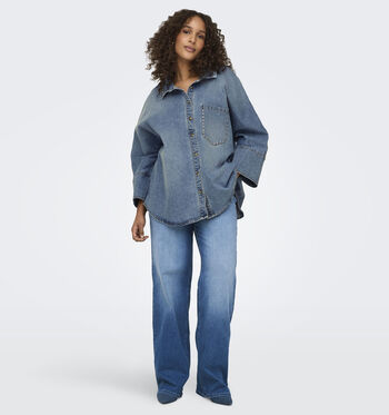 Wide leg jeans blauw L32