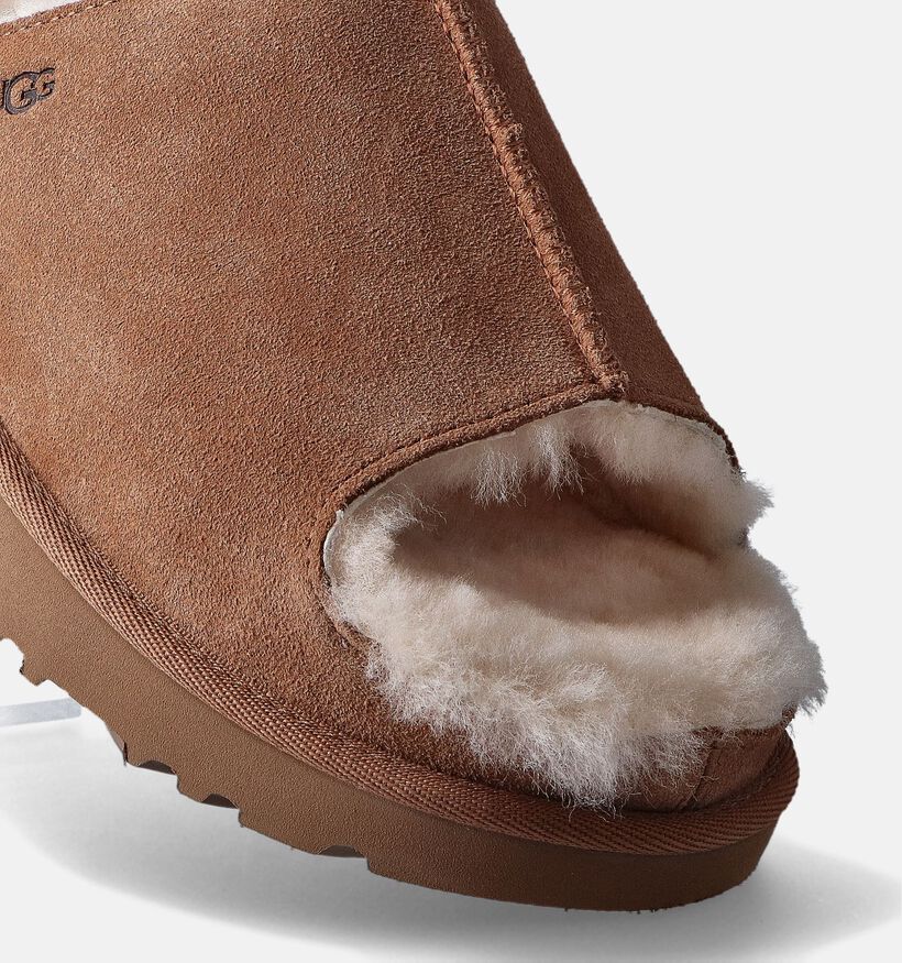 UGG Greenport Slide Pantoufles en Cognac en Laine pour femmes (352818)